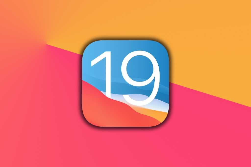 iOS 19 preview graphic with an app icon