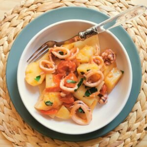 Paccheri with Calamari from Naples.