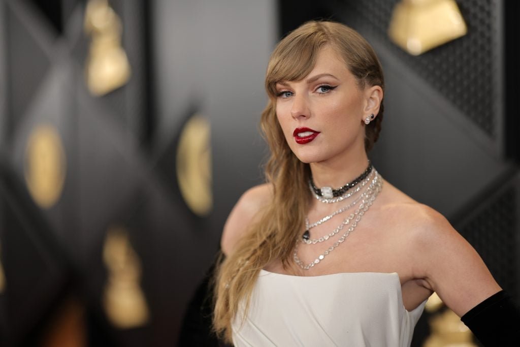 Taylor Swift attends the 66th GRAMMY Awards at Crypto.com Arena on February 4, 2024 in Los Angeles, California. 