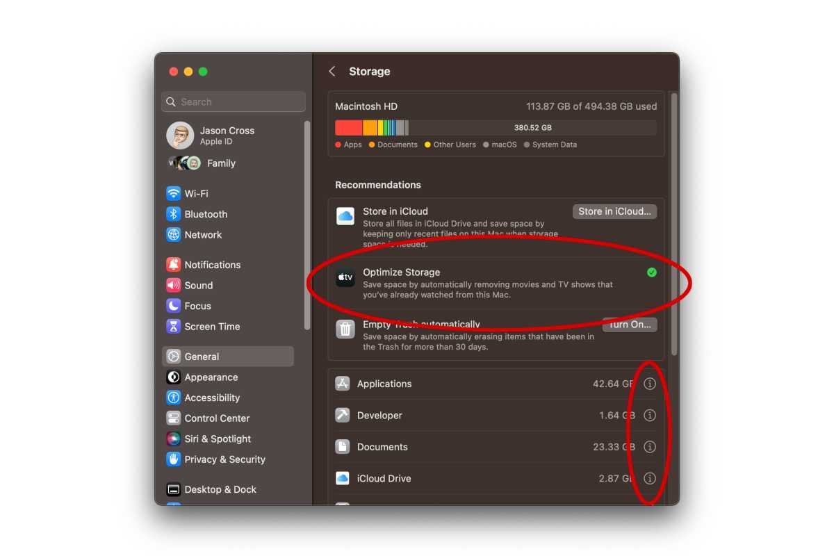 MacOS Ventura optimizes storage