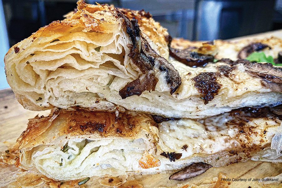 Rosemary "Butter Cloud" Pizza with Cremini and Porcini Butter