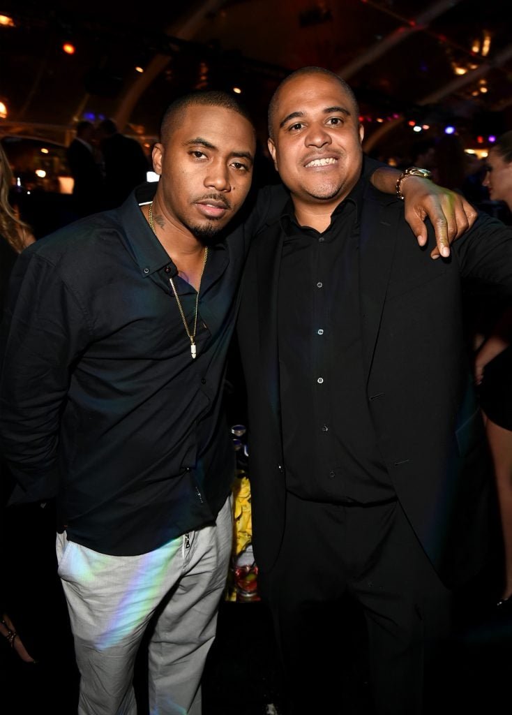 Rapper NAS and Manufacturer Irv Gotti participate in Maxims Hot 100 Women of 2014 -Fest and Sneak Peek of the Future of Maxim in Pacific Design Center on June 10, 2014 in West Hollywood, California.