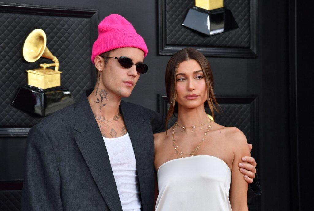 Justin Bieber and Hailey Bieber in April 2022.