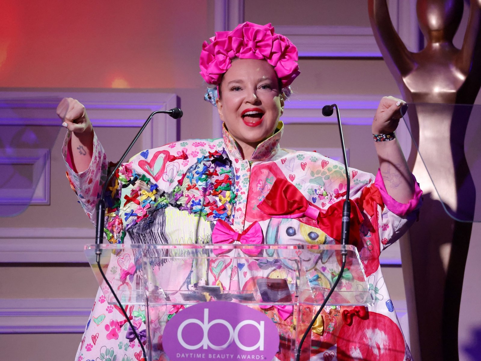 Sia Furler speaks onstage during the 5th Daytime Beauty Awards honoring science behind beauty, health and wellness at Taglyan Complex on October 01, 2023 in Los Angeles, California.