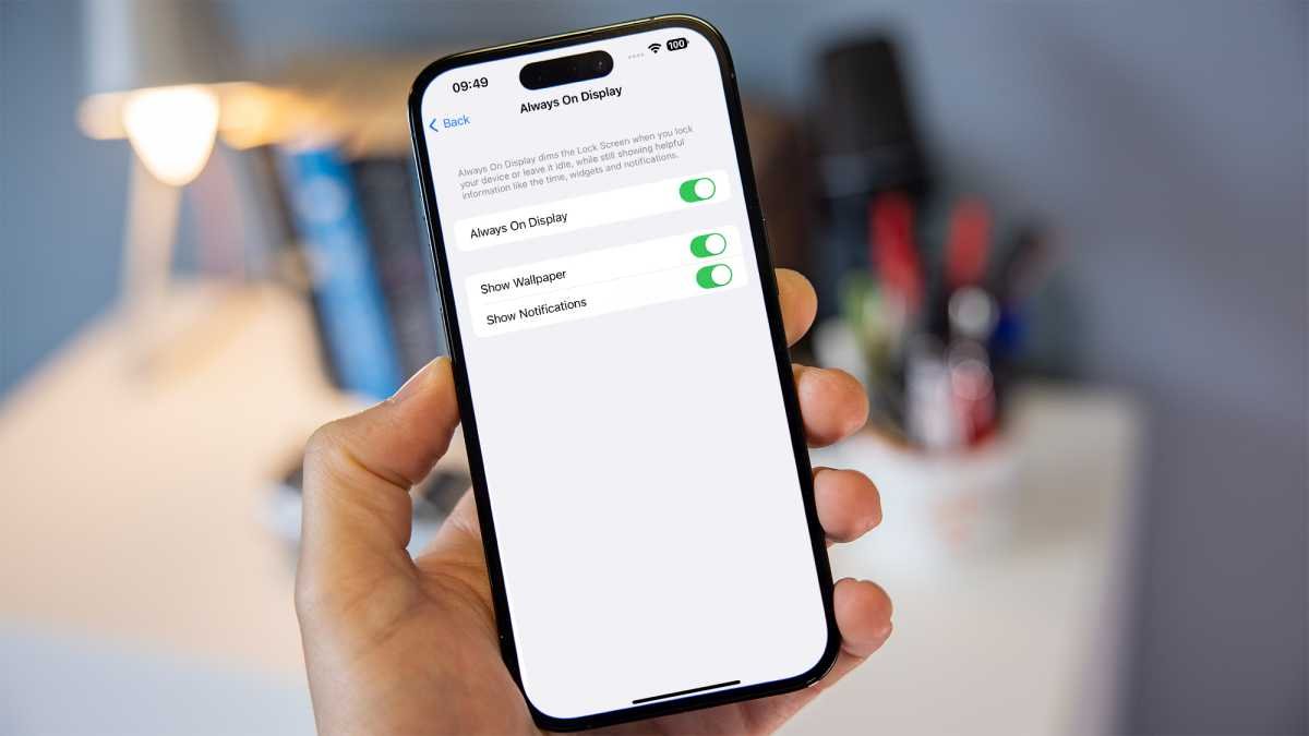 iPhone Always-on-Display Settings Menu