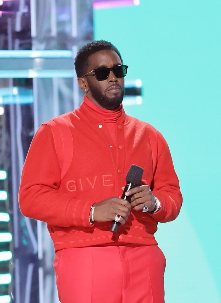 Host Sean 'Diddy' Combs talks on stage during 2022 Billboard Music Awards at MGM Grand Garden Arena on May 15, 2022 in Las Vegas, Nevada.