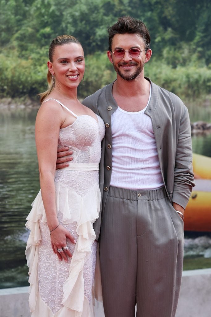 Scarlett Johansson and Jonathan Bailey participate in
